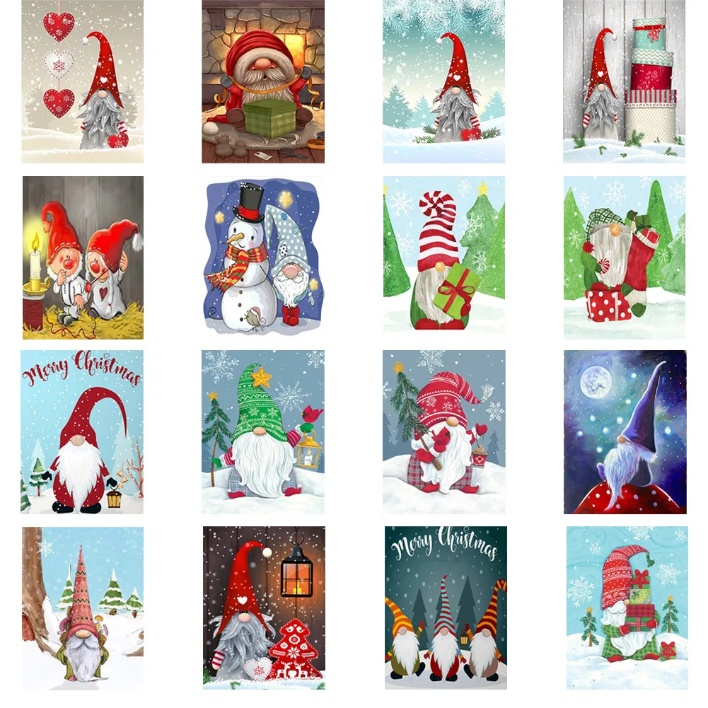

Gnome Frameless Picture Oil Paint by Numbers Hand Painting Artworks Gifts Home Living Room Bedroom Decorations