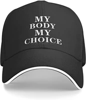 my body my choice hat for mens womens baseball hat adjustable outdoor logo cap black