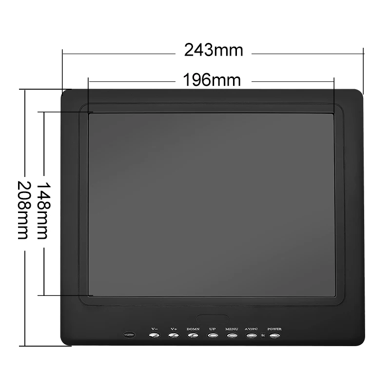 9.7 Inch IPS1024*768 HDMI VGA AV BNC Square Screen Plastic Case TFT Vesa Wall Mounted Desktop Stand Industrial POS CCTV Monitor enlarge