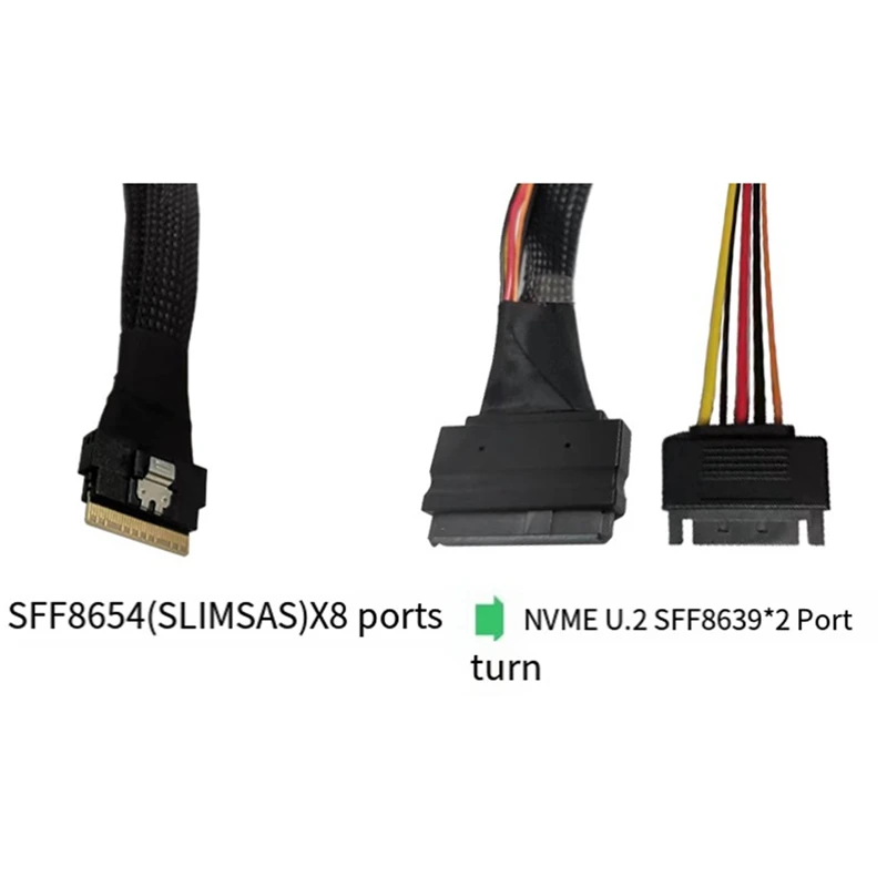 Кабель для жесткого диска SFF8654(8I) Slim SAS To 2SFF8639 Nvme U.2 кабель многофункциональные