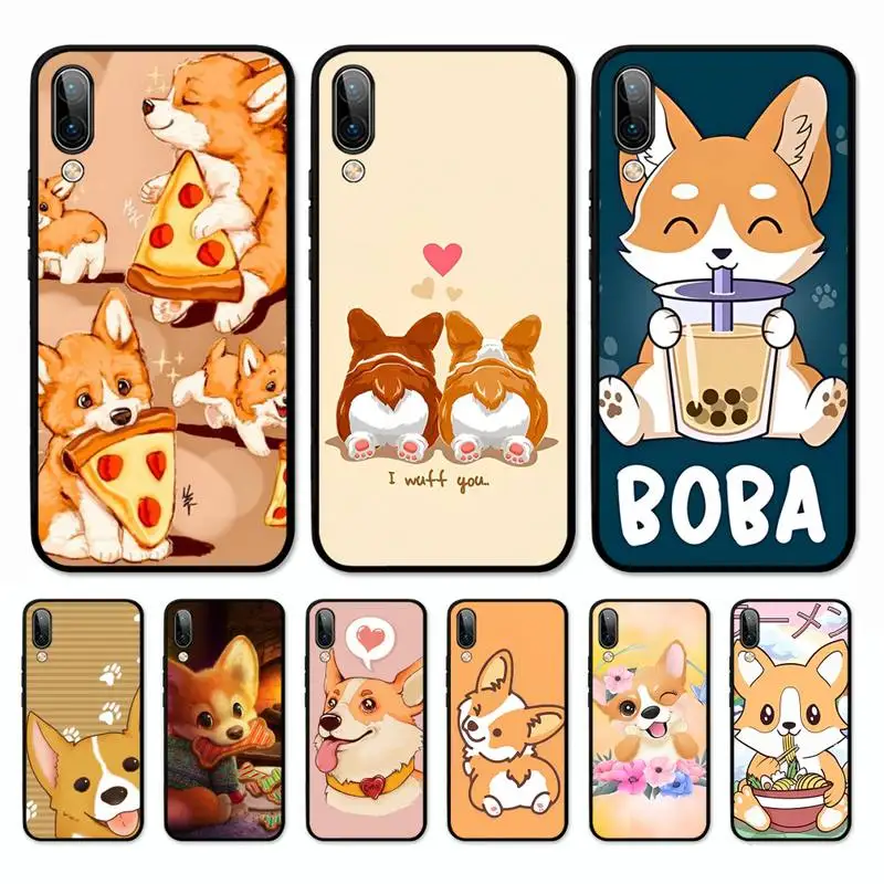 

Cute Corgi Phone Case for Vivo Y91C Y11 17 19 17 67 81 Oppo A9 2020 Realme c3
