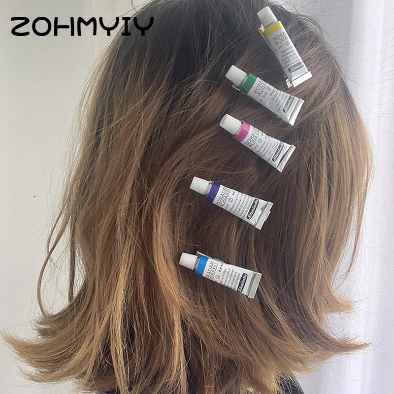 1 шт. забавная краска Акварельная заколка для волос женщин креативная ручная