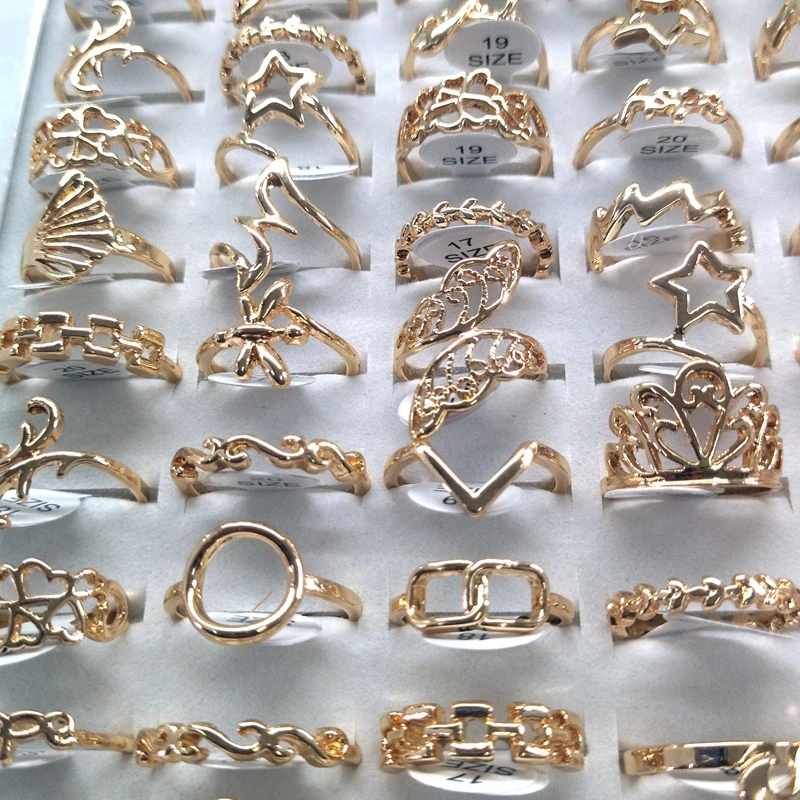 50 шт./упаковка кольца неправильной формы золотого цвета
