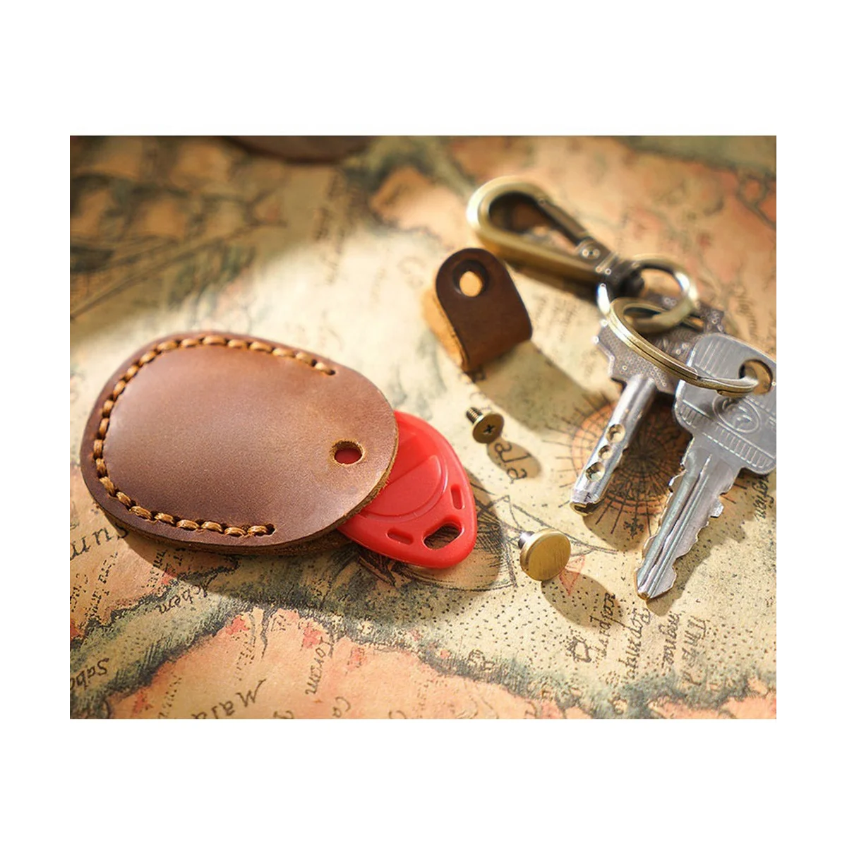 Защитный чехол для airтеги в стиле ретро высококачественный кожаный брелок Borwn