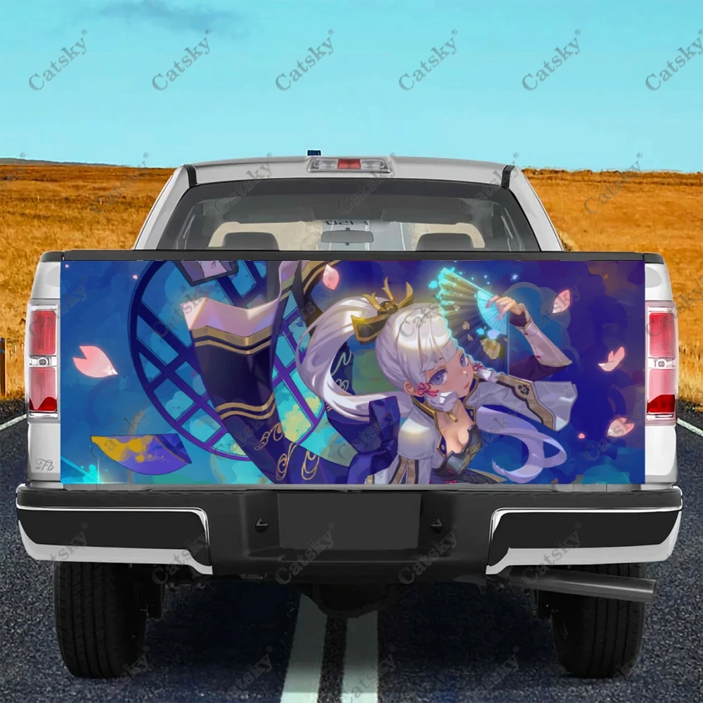 

Genshin Impact Girl Vinyl Car Tail Trunk Protect Sticker Decal Body Hood Automobile Decoration Sticker for SUV Off-road Pickup