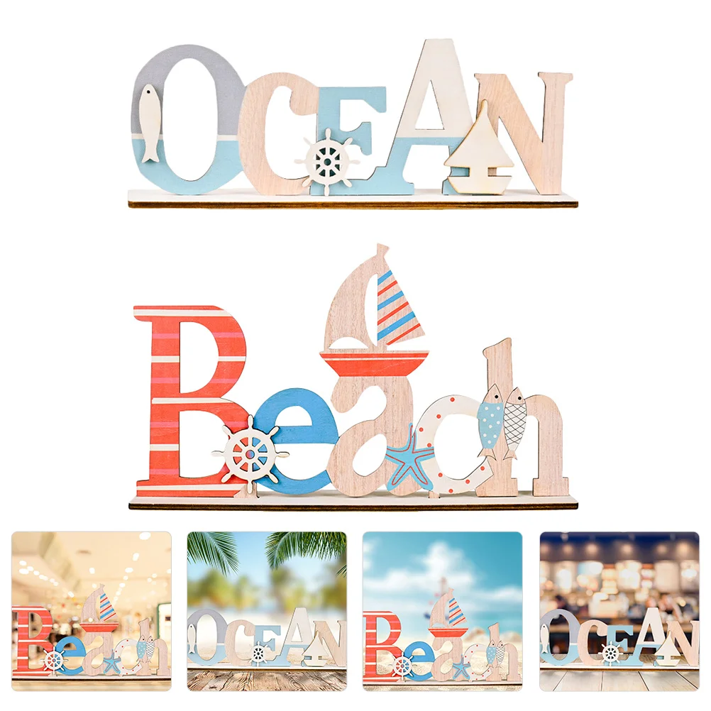 2pcs Unique Fine Good Scene Layout Adornment Letter Shaped Ornament Adornment