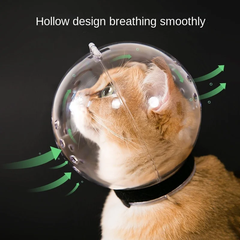 

Breathable Cat Space Hood Helmet Prevent Biting Pet Grooming Cover Muzzle Mascotas Accessories for Cats Kedi Supplies