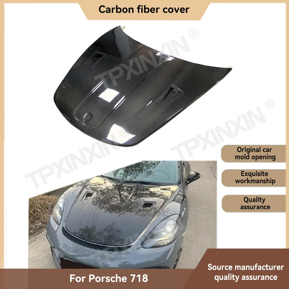 Сухое углеродное волокно для Porsche 718 2016 2017 2018 2019 2020 передний бампер капот