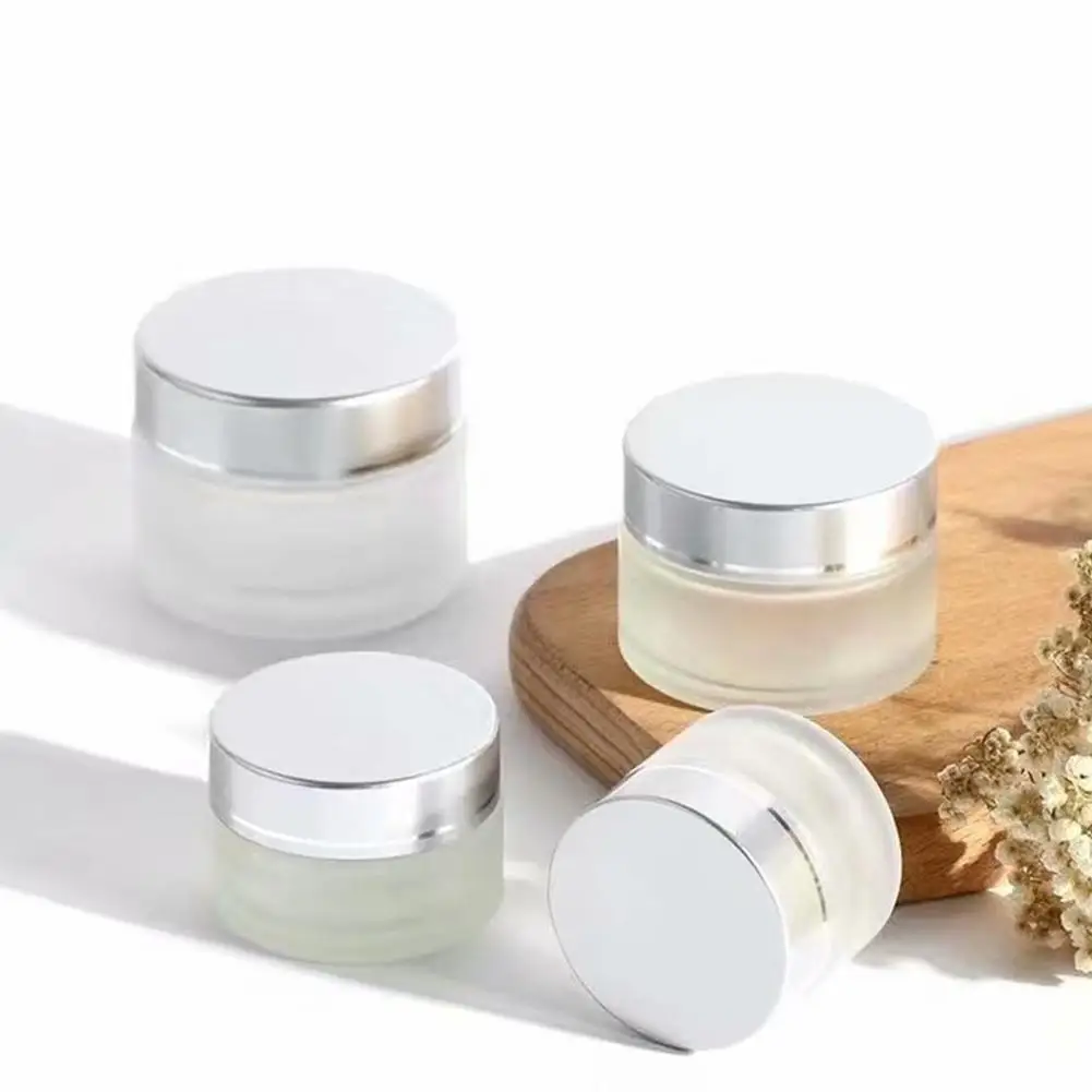 

Frosted Glass Refillable Ointment Bottles Empty Cosmetic Jar Pot Eye Shadow Face Cream Container 5/10/15/20/30/50/100g
