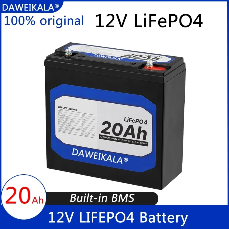 

New 12V 20Ah LiFePo4 Battery Lithium Iron Phosphate 12V 20AH 24V LiFePo4 Rechargeable Battery for Kid Scooters Boat Motor No Tax