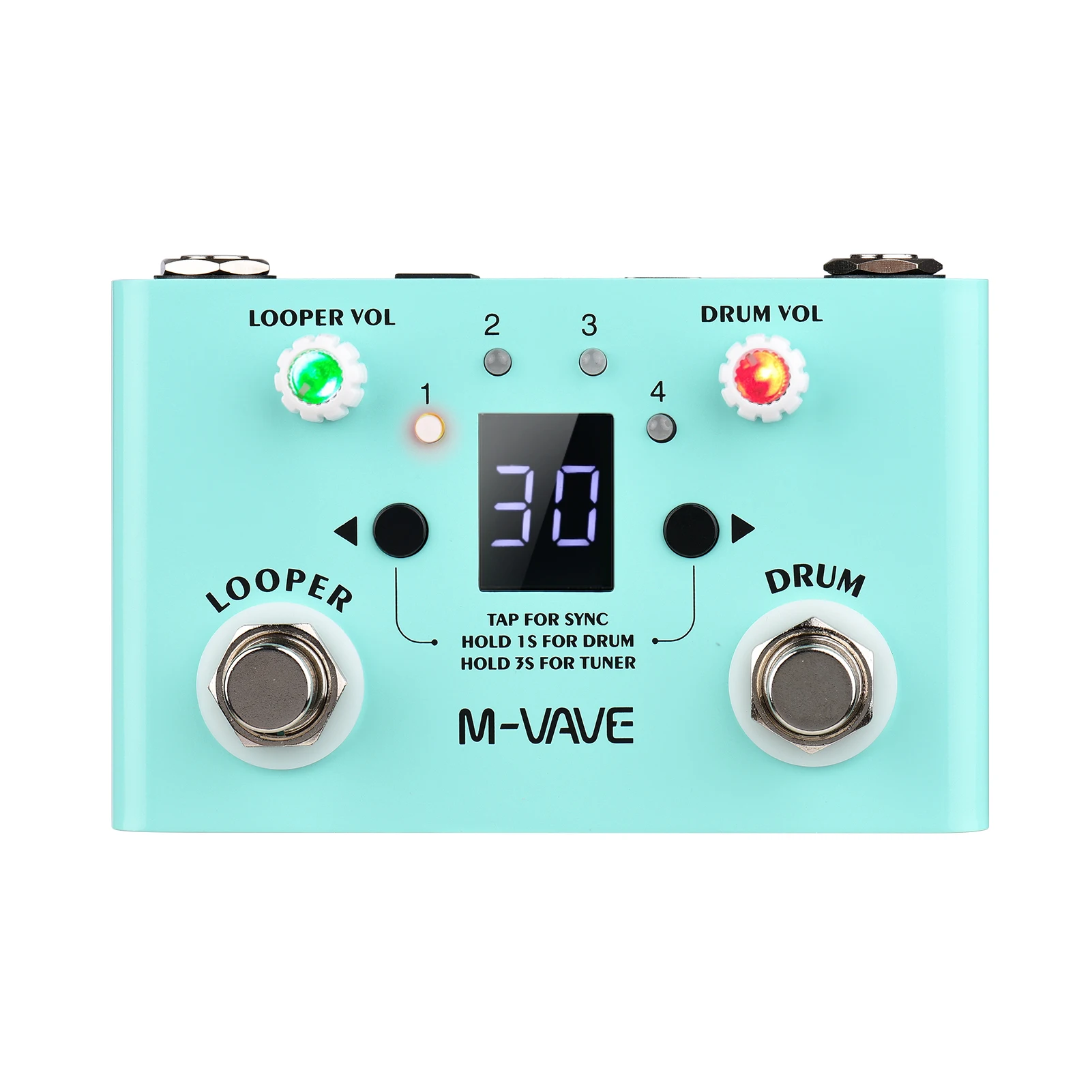 Guitar Pedal 30 Drums 4 Loops High Precision Tuner Drum Looper Effector Mini 2-in-1 Machine Double Footswitch Looper