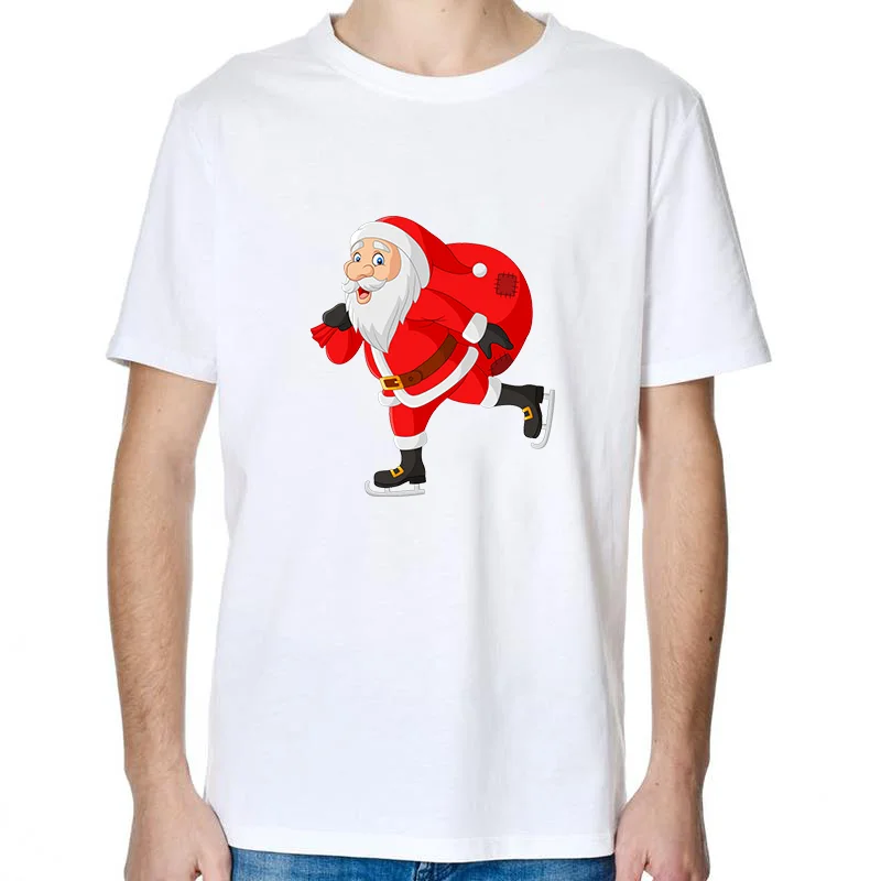 

Костюм для катания на коньках с Санта-Клаусом, Симпатичные футболки большого размера, Забавные футболки с графическим рисунком, футболки, т...