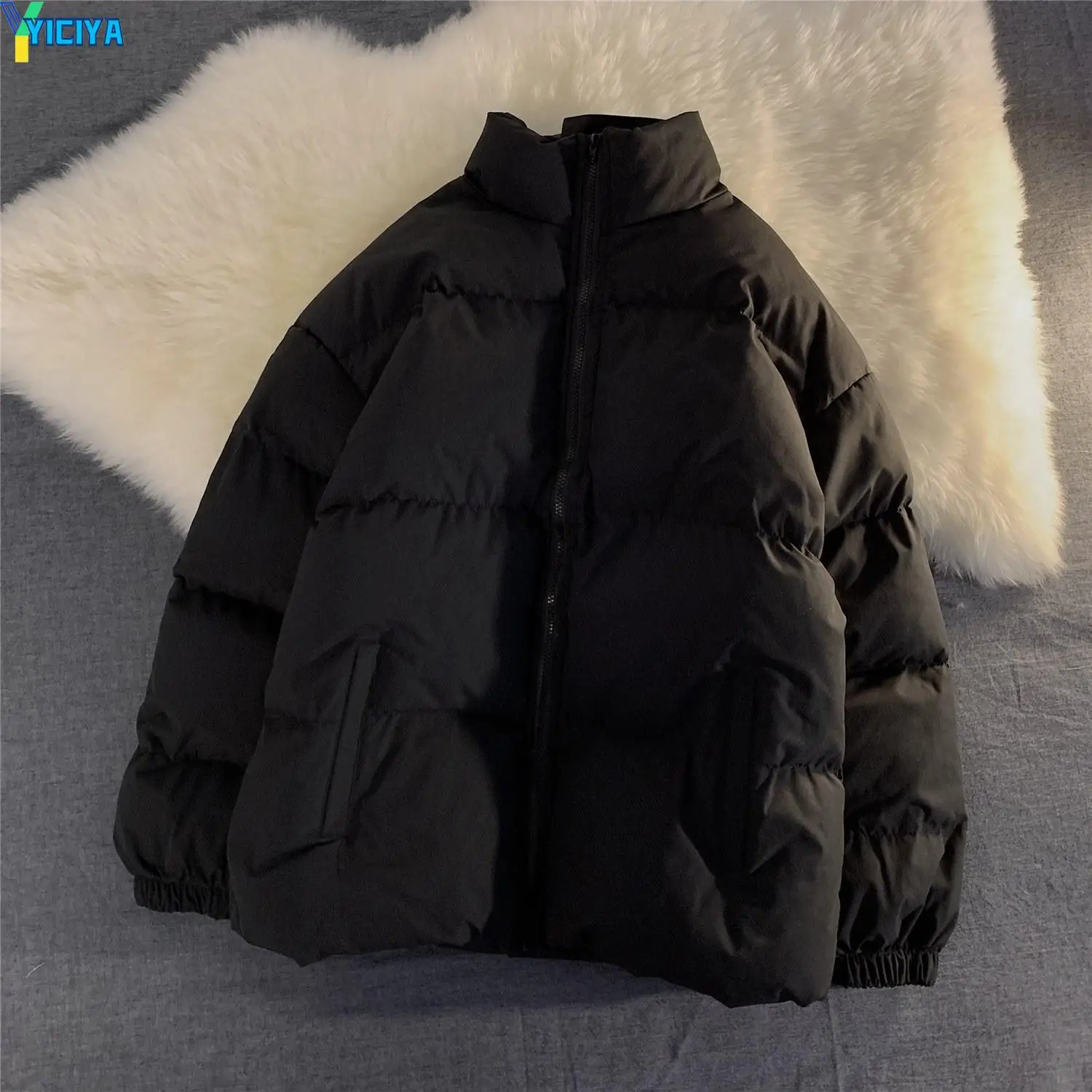 YICIYA Coats Woman And Men Winter 2023 Harajuku Jacket Mens Streetwear Hip Hop Parkas Solid Female Clothing Puffer Jackets Y2k