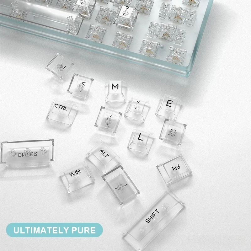 140-клавишные прозрачные блестящие колпачки для клавиш с подсветкой вишневый