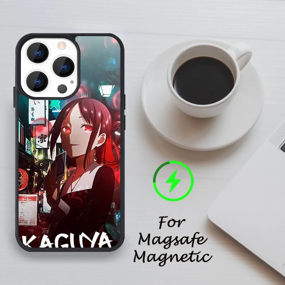Чехол для телефона с комиксами K-Kaguya-sama iPhone 11 12 13 14 15 Pro Max Plus Mini X Magsafe Магнитный