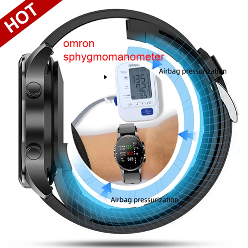 

Smart Watches For Men Inflatable Strap Accurately Measure Blood Sugar Blood Pressure Blood Oxygen Healthy SmartWatch For Xiaomi