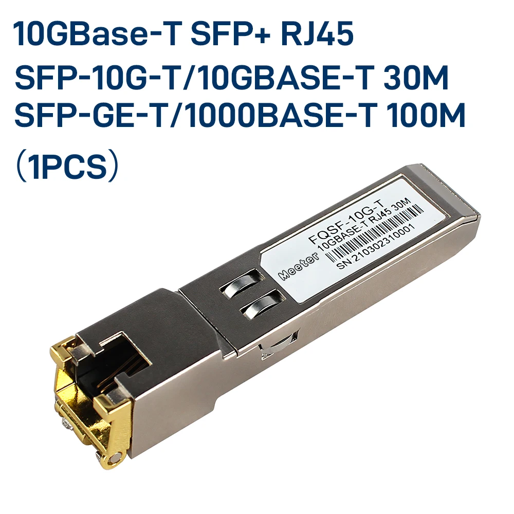 Фото Медный трансивер SFP+ RJ45 10GBase-T, 30 м через Cat6a/Cat7, совместимый с Cisco, HP, Mikrotik, Ubiquiti, SFP-10G-T №1