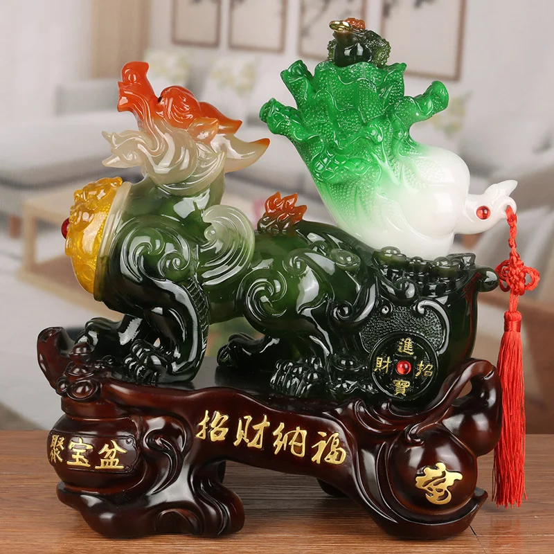

Chinese Lucky Money Pixiu Resin Ornaments Crafts Home Office Desktop Decor Living Room Wine Cabinet Opening Gifts
