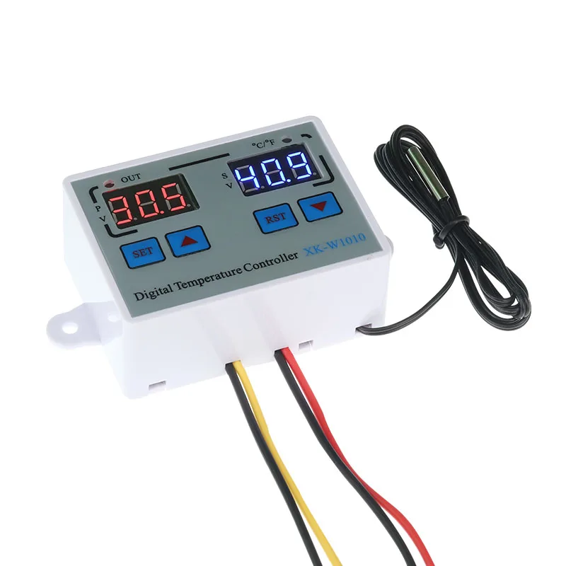 XK-W1010 12V 24V 110-220V C/F Digital Thermostat Temperature Controller 10A Direct Output Egg Incubator Temperature Controller