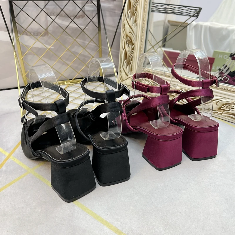 Женские босоножки в французском стиле с квадратным носком туфли-лодочки Мэри