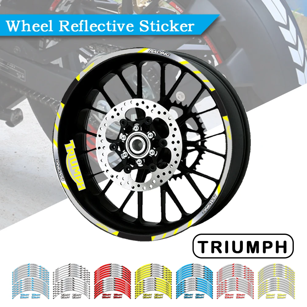 

for TRIUMPH DAYTONA 675R Motorcycle Accessories Front & Rear Wheel Tire Rim Decoration Adhesive Reflective Decal Sticker