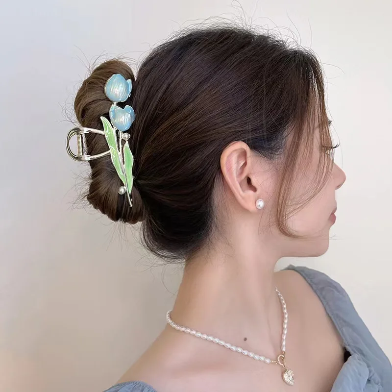 

Elegant Hair Claw Flower Hair Clip Hair Accessories Frog Buckle Hairpin Claws Clip Ornament Women Girls New Style