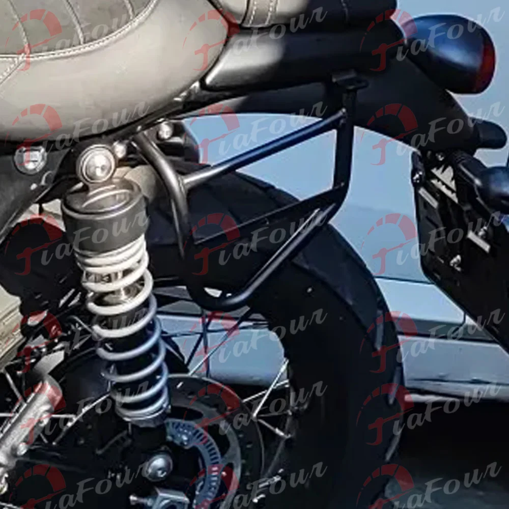 Фото Мотоциклетная седельная сумка для Street Scrambler Twin Cup 900 Speed Twin 900, левая и правая сторона, держатель багажника, опорный кронштейн №2