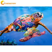 chenistory 5d diamond mosaic sea turtle diy kit diamond embroidery seaside painting animal personalized gift seascape home decor