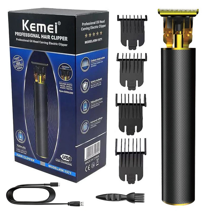 

Kemei 1971 Rechargeable Barber Hair Trimmer For Men Electric Professional Beard Hair Clipper Cord/Cordless Hair Cutting Machine