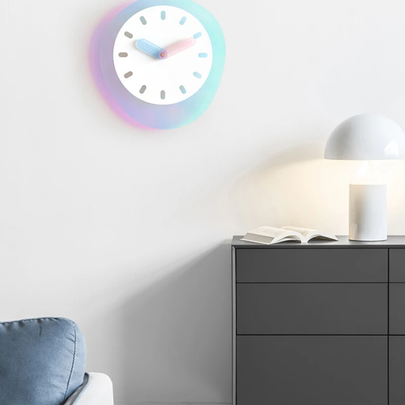 

Креативные настенные часы без перфорации, новинка 2023, простые часы, домашний декор для гостиной, настенные часы