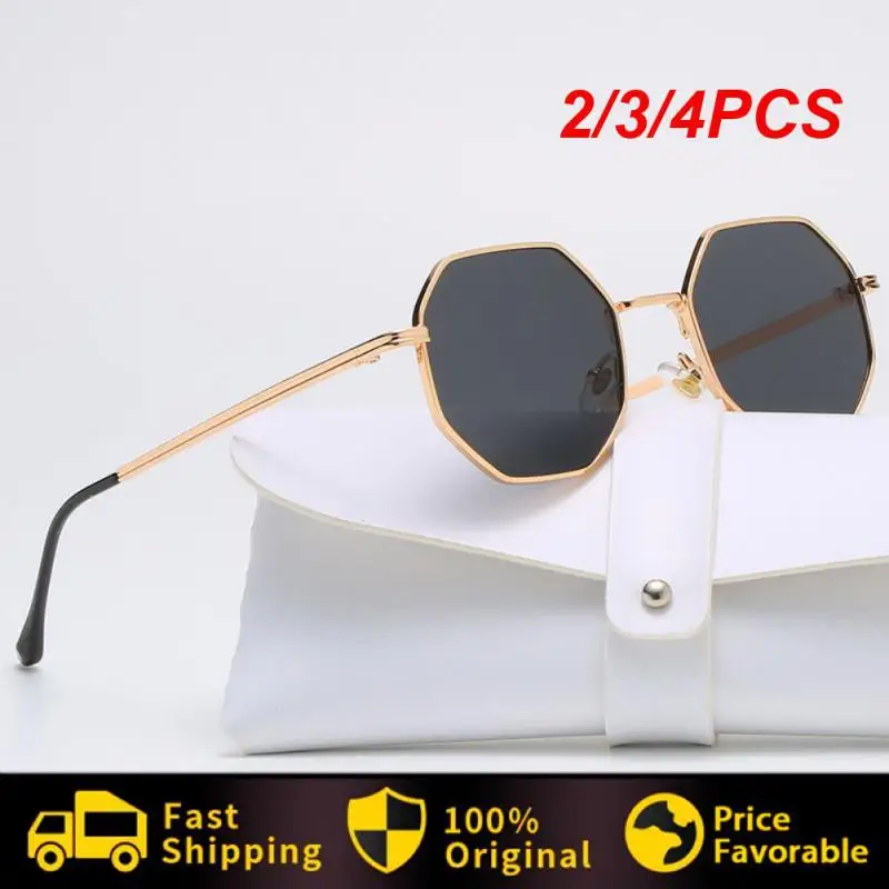 

2/3/4PCS Retro Uv Protection Eyewear Uv400 Shades Fashion Sun Glasses Gafas De Sol Luxury Brand Octagon Eyeglasses Vintage