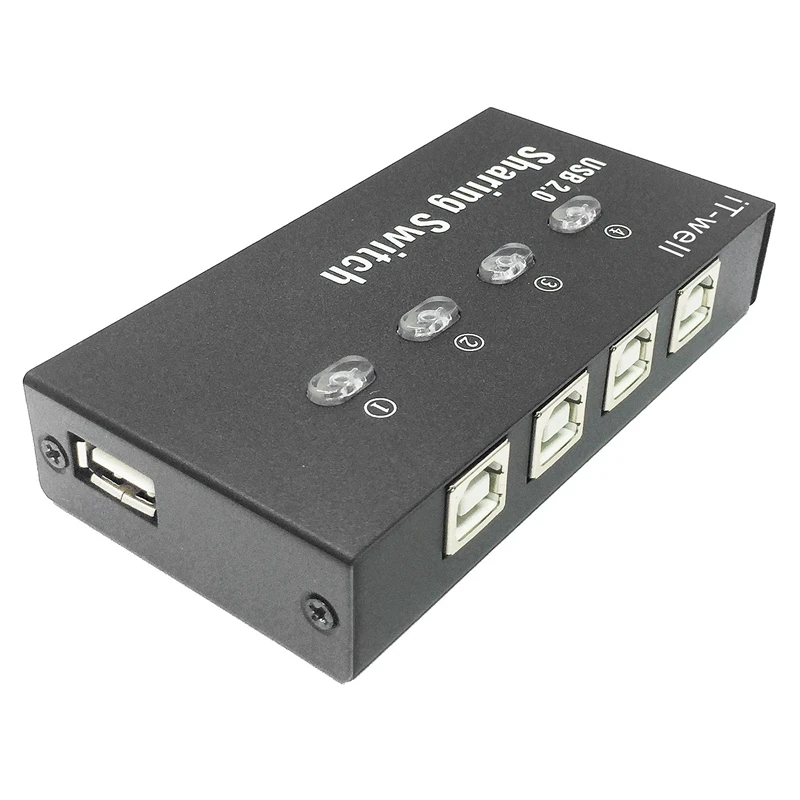 

4-Port Manual Switch 4 in 1 Out USB Computer Printer Sharing Device Suitable for Scanner/Card Reader/Printer/Copier