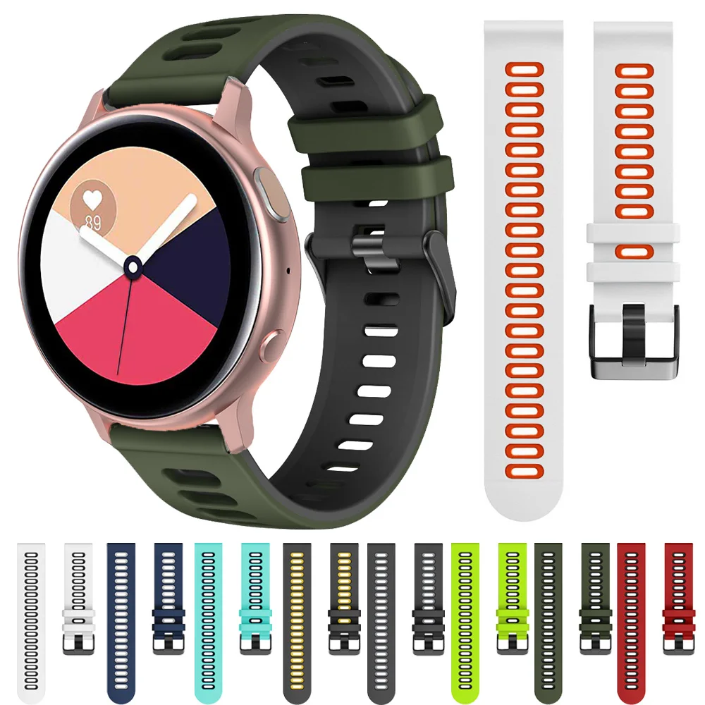 

Ремешок силиконовый для Samsung Galaxy Watch 3/46 мм/42 мм/active 2/46 Gear s3/S2/Sport, 20 мм 22 мм