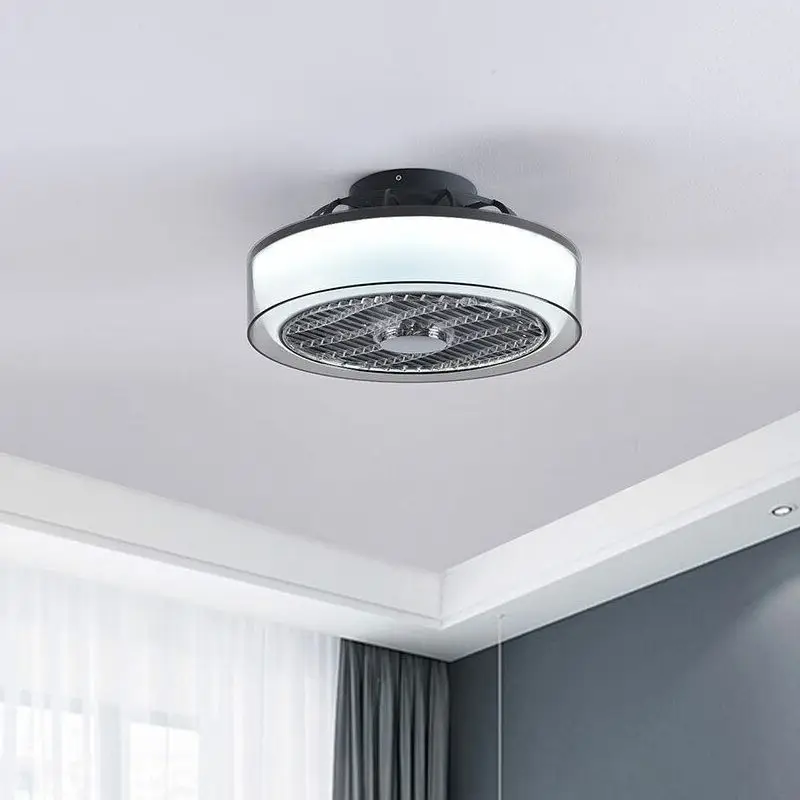 

Современный потолочный вентилятор светильник светодиодный, люстра с утопленным креплением, 15 дюймов, круглая безлопастная лампа с регулируемой яркостью, домашний декор для гостиной