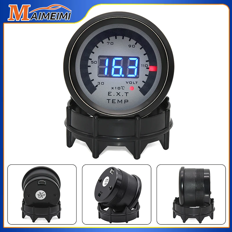 

Цифровой автомобильный ETG 2 дюйма 52 мм, 0 ~ 130 × 10 ℃, фотодатчик температуры выхлопных газов с внешним датчиком температуры, бензиновый двигатель 12 В