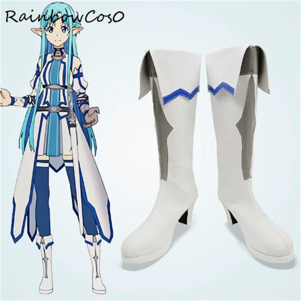 Yuki Asuna Yuuki меч асуны Art Online обувь для косплея Сапоги аниме Хэллоуин RainbowCos0 W4299