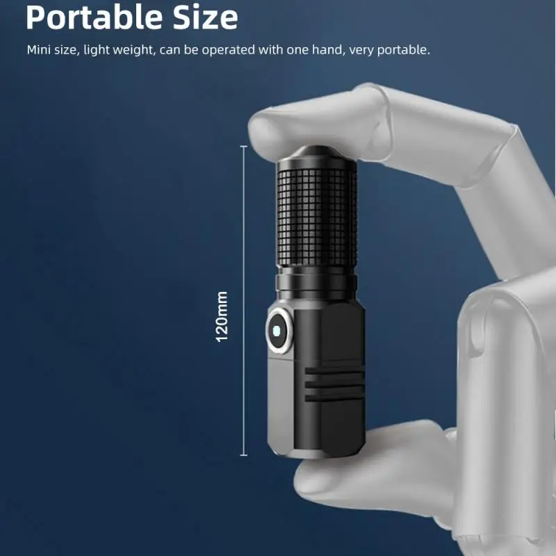

Aluminum Alloy Practical Chargeable Multifunction Simple Convenient Electronic Outdoor Portable Fashion Household Flashlight