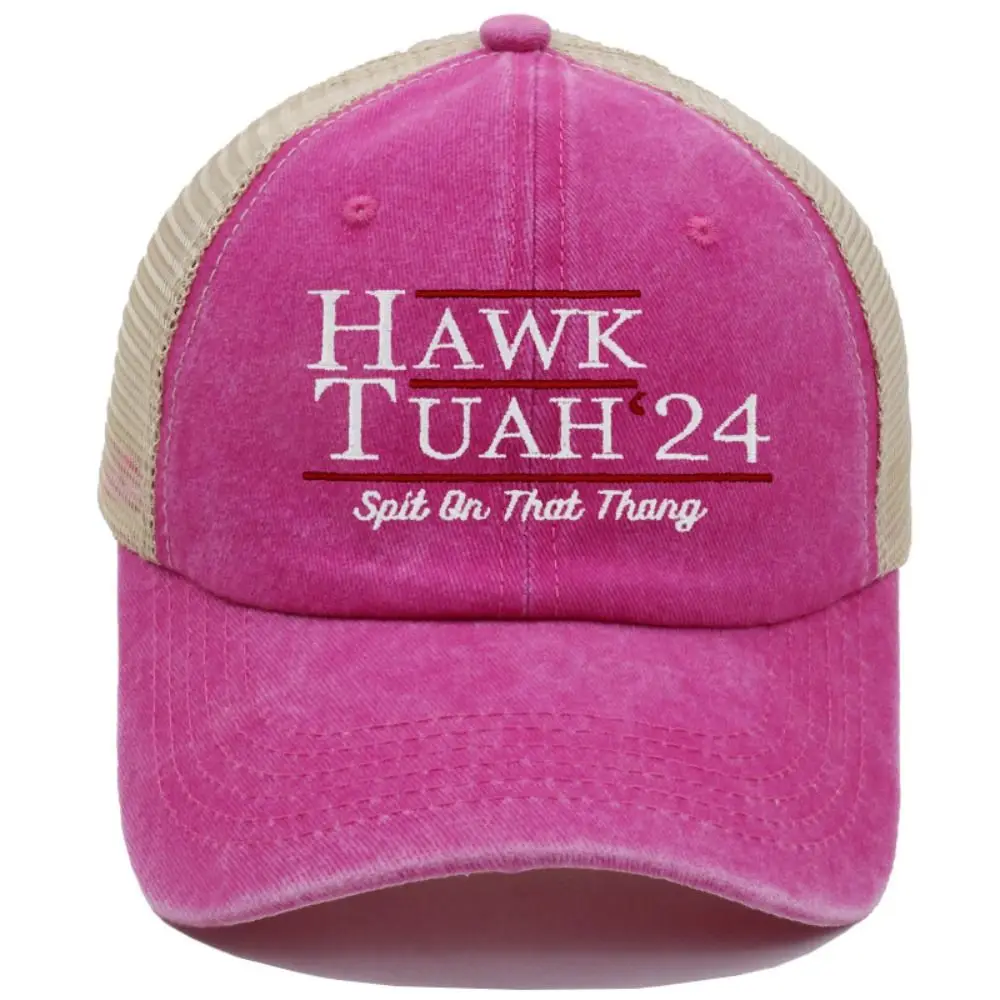 2024 сетчатая бейсболка Hawk Tuah 24 с мемом унисекс регулируемые Ретро кепки