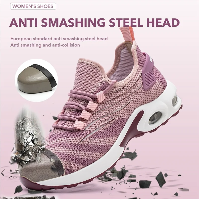 

Summer Men Women Work Shoes Steel Toe Cap Safety Boots European Standard Anti-smash Anti-puncture Sport Safety Shoes