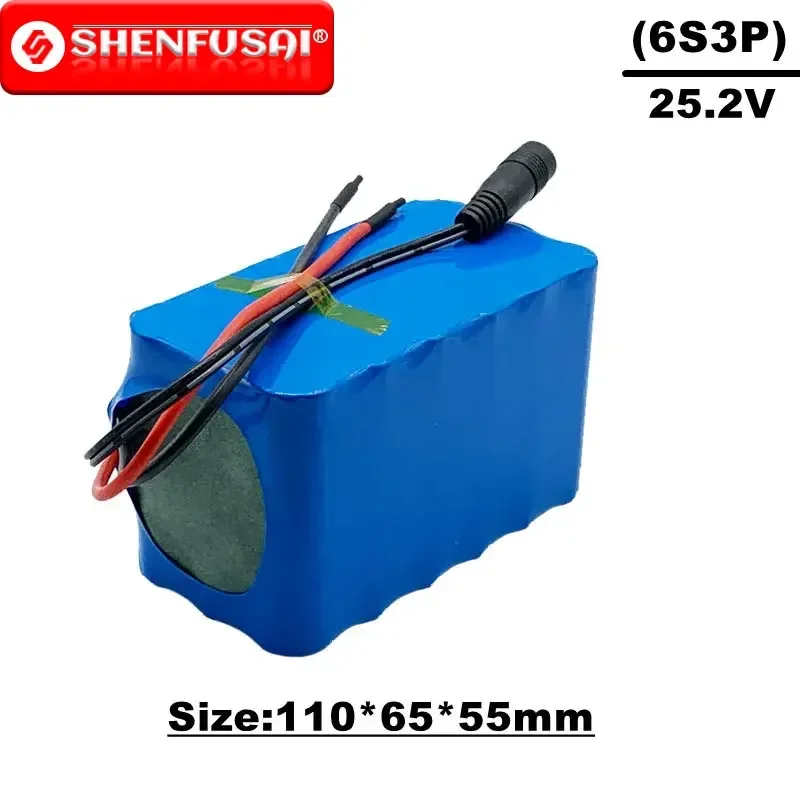 

Batterie lithium - ion 24V, 6s3p, 25,2v, 18000mah, protection BMS intégrée, pour GPS, chariot de golf, vélo électrique, etc.