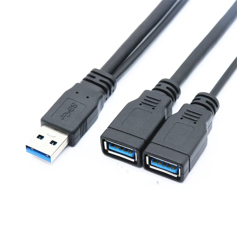 

Новый USB 3,0 A 1 штекер на 2 двойных USB гнезда адаптер питания для передачи данных Y-образный разветвитель зарядный USB кабель удлинительные кабели