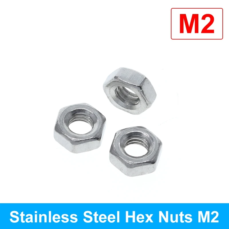 

Гайки шестигранные нержавеющая сталь DIN934 M2 M2.5 M3 M4 M5 M6 M8