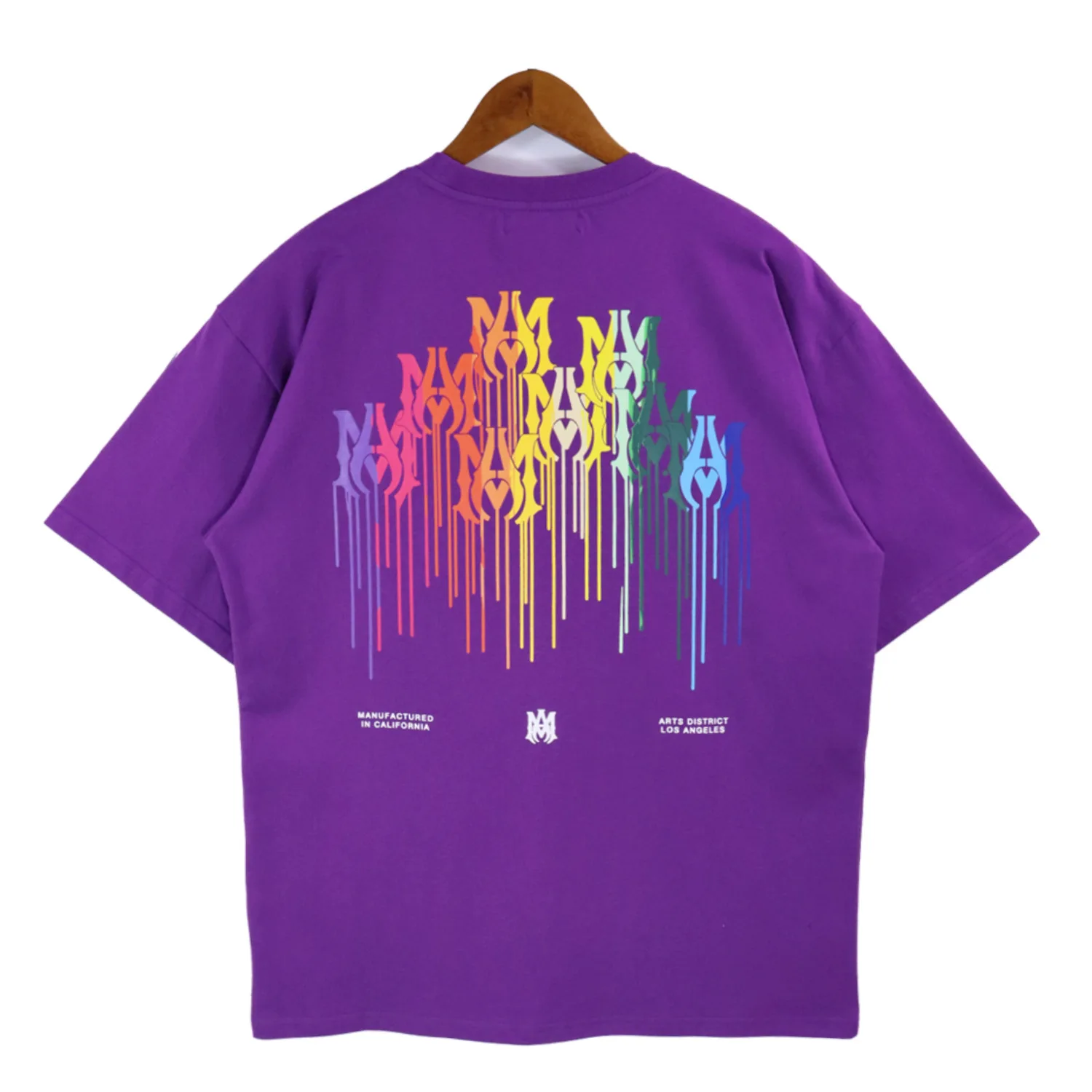 

Short sleeved T-shirt, men's oversized men's clothing, printed with trendy brand bottom half sleeved