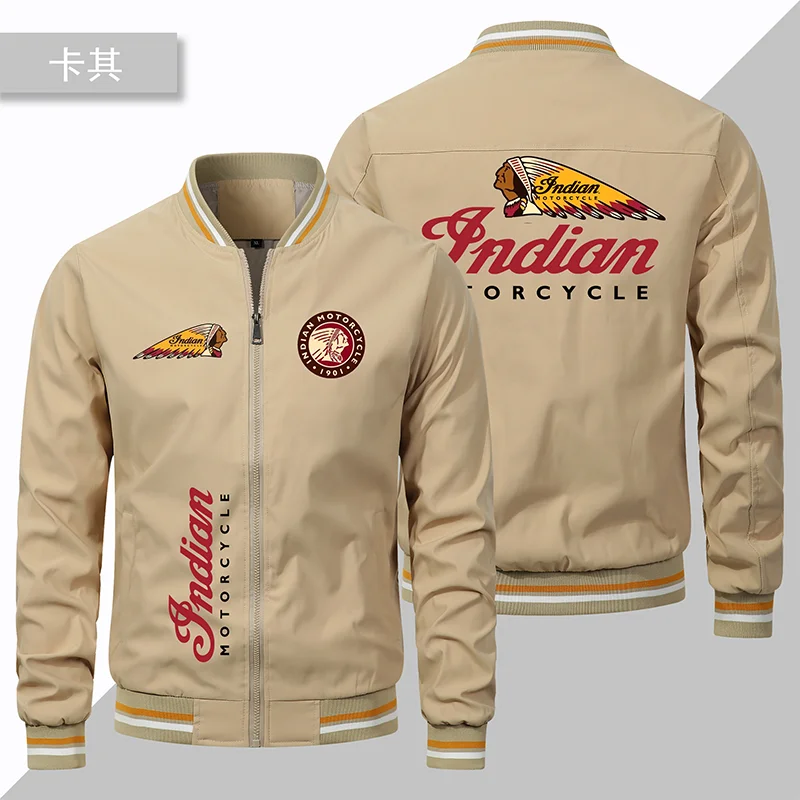 

2023 Trendy men's jacket Gold Shop car logo printed jacket Casual trench coat Harajuku Street motorcycle jacket
