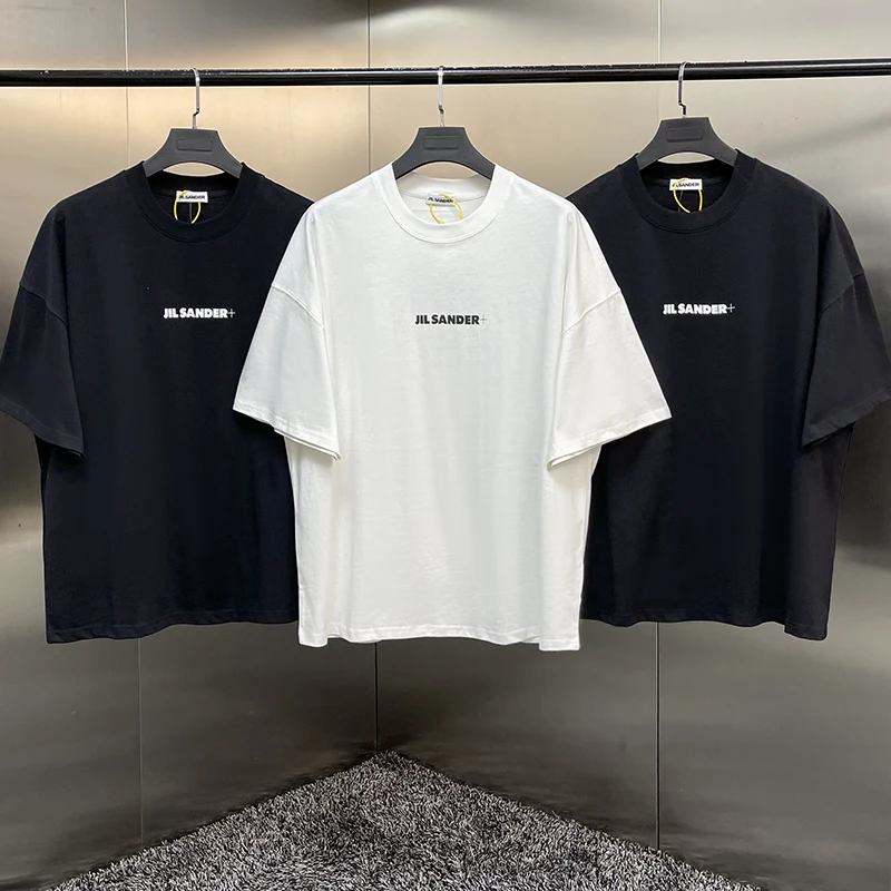 

Ss22 new summer simple fashion brand Unisex T-shirt black small letter print logo wide label hip hop loose oversize short sleeve