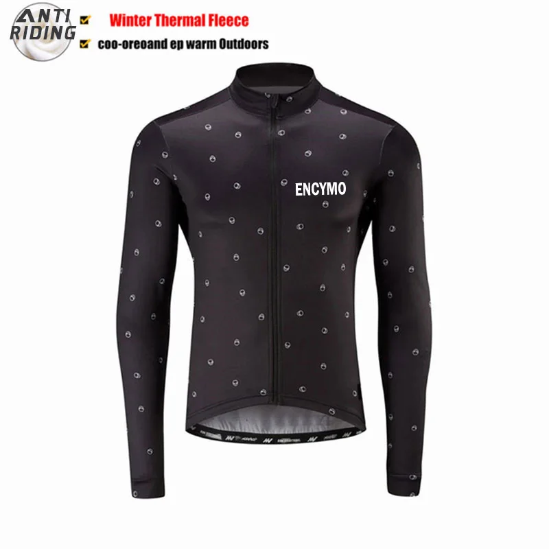 

2022 NEW ENCYMO Winter Fleece Bicycle Long Sleeve Cycling Jersey Men Clothing Pro Team Outdoor Bike Clothing