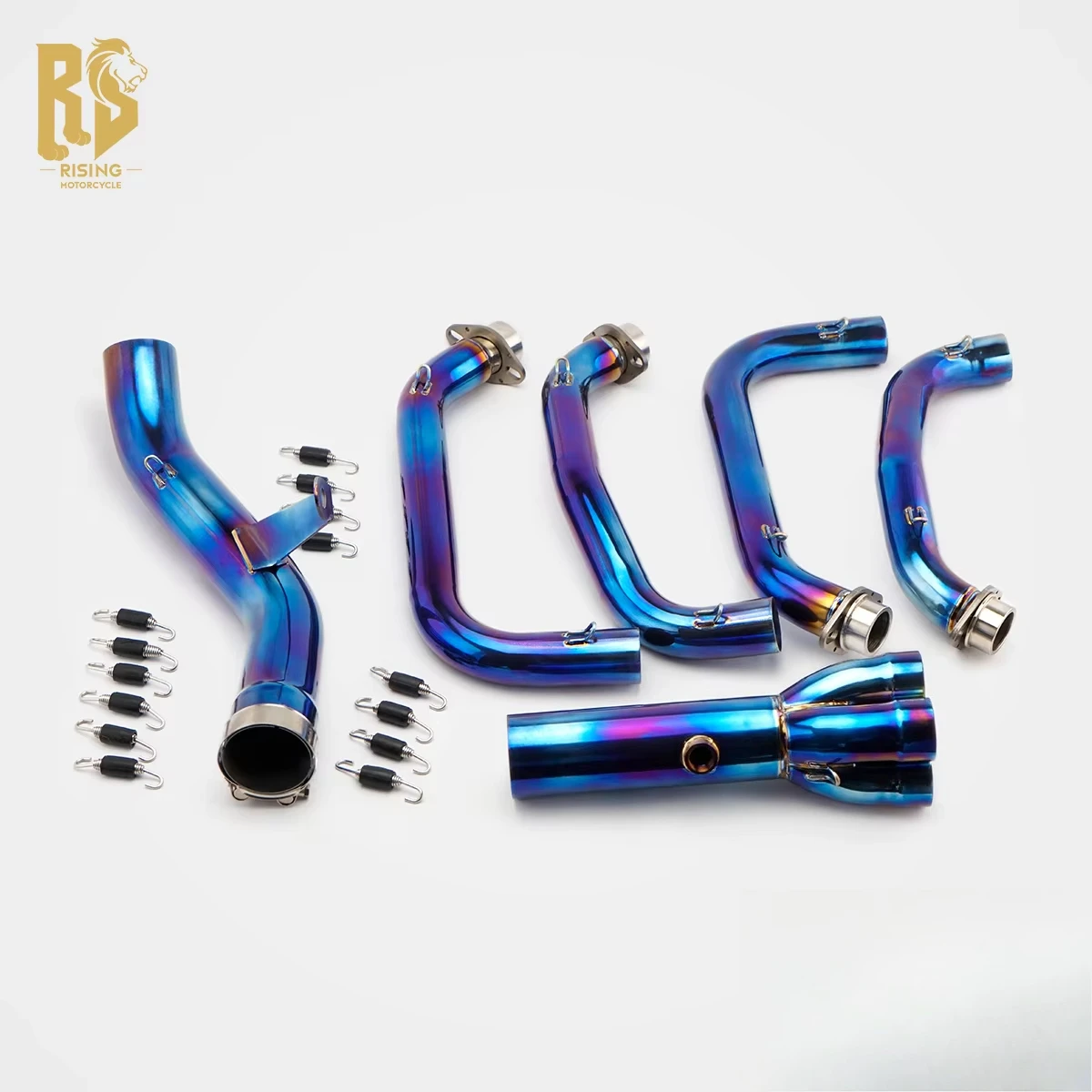 Фото Оригинальная выхлопная труба RS для мотоцикла Kawasaki Z900RS, цвет Roasted Blue, 60 мм — новая модифицированная передняя средняя секция — титановый сплав! №5