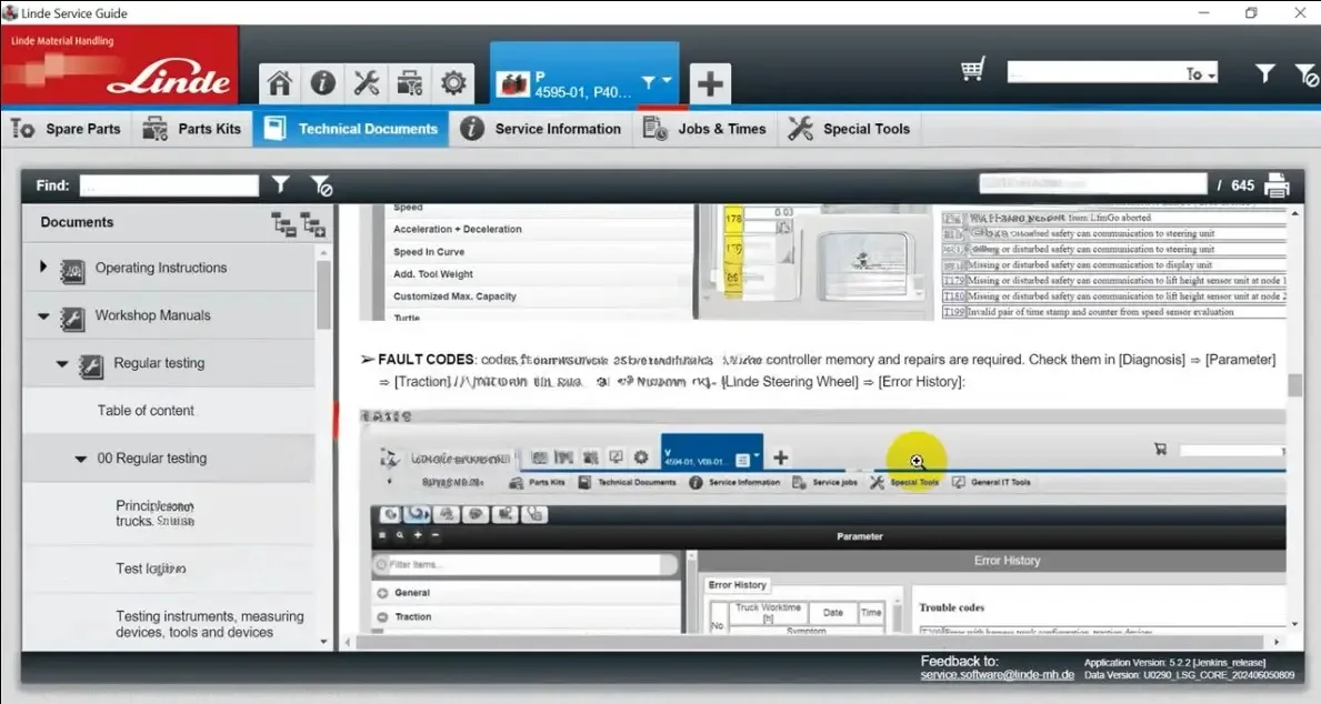 Руководство по обслуживанию Linde 5.2.2 Обновление руководству LSG в U0290 [06.2024]