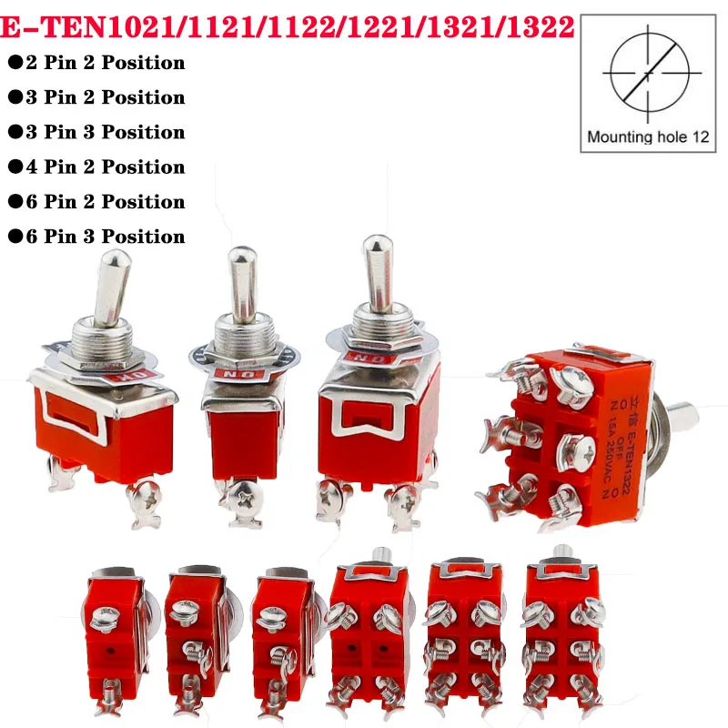 1 шт. переключатель 15 А 250 В 2/3/4/6 контактов 2/3 позиций терминал Вкл/Выкл 1121 1021 1321