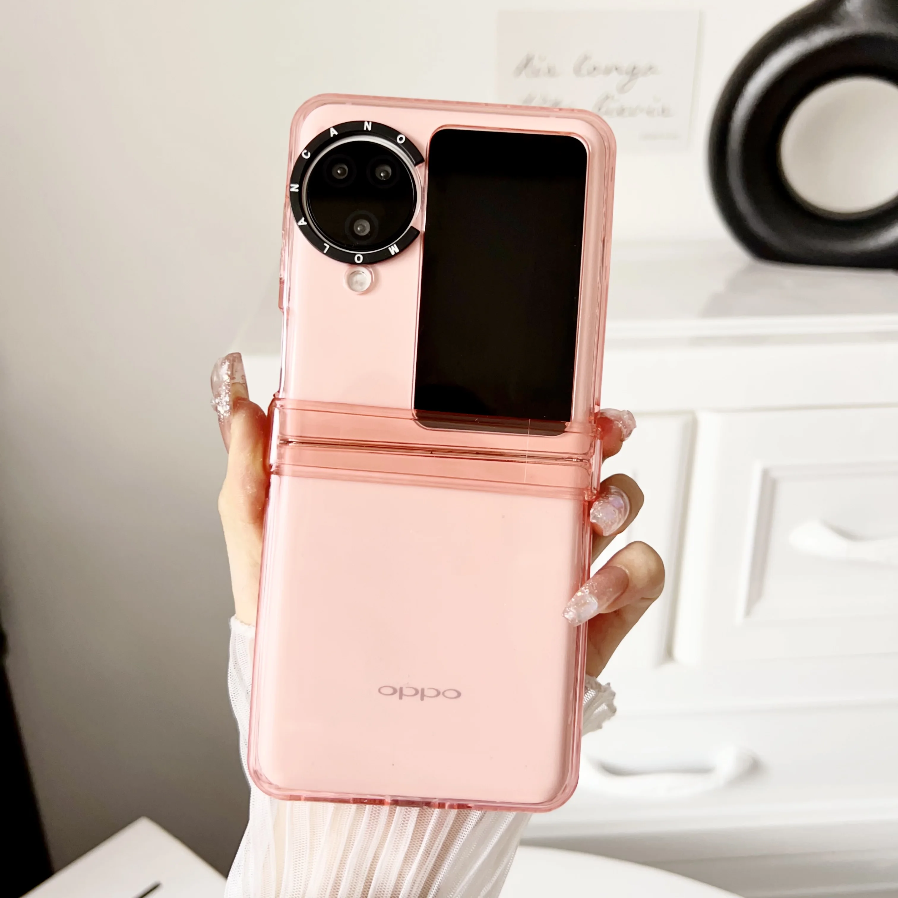 Складной чехол для OPPO Find N3 N2 Flip N3flip N2flip 5G Цветовая прозрачная петля все включено